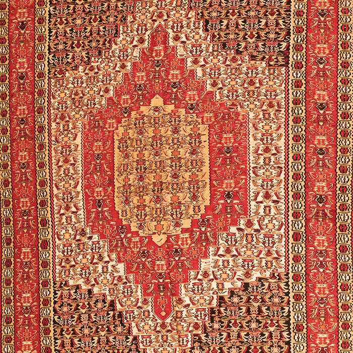Serging Thickness of Machine Washable Persian Orange Traditional Area Rugs, wshtr225org