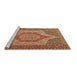 Sideview of Machine Washable Persian Brown Traditional Rug, wshtr225brn