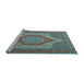 Sideview of Machine Washable Persian Light Blue Traditional Rug, wshtr225lblu