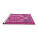 Sideview of Machine Washable Persian Pink Traditional Rug, wshtr225pnk