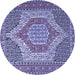 Round Persian Blue Traditional Rug, tr225blu