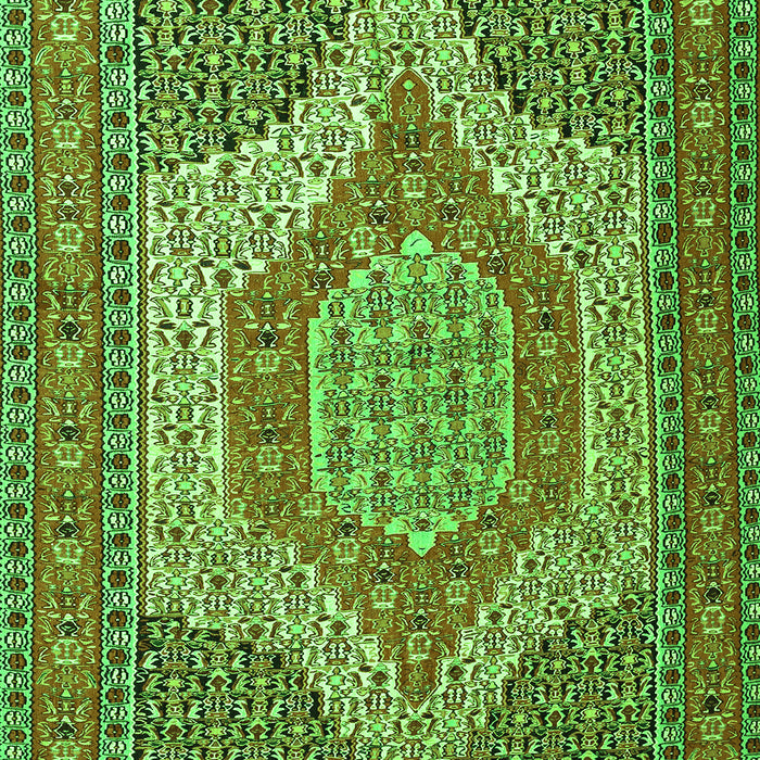 Serging Thickness of Machine Washable Persian Green Traditional Area Rugs, wshtr225grn
