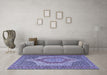 Machine Washable Persian Blue Traditional Rug in a Living Room, wshtr225blu