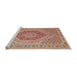 Sideview of Machine Washable Traditional Brown Rug, wshtr226