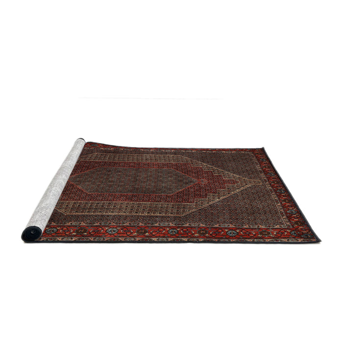 Sideview of Machine Washable Traditional Brown Rug, wshtr2260