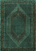 Machine Washable Persian Turquoise Traditional Area Rugs, wshtr2260turq