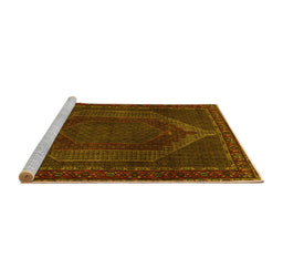 Sideview of Machine Washable Persian Yellow Traditional Rug, wshtr2260yw