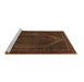 Sideview of Machine Washable Persian Brown Traditional Rug, wshtr2260brn