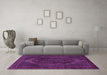 Machine Washable Persian Purple Traditional Area Rugs in a Living Room, wshtr2260pur