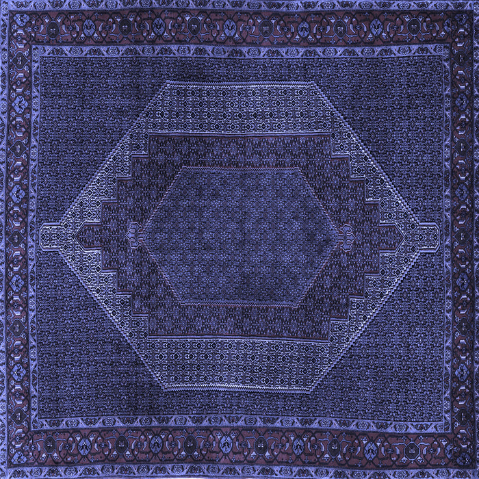 Square Machine Washable Persian Blue Traditional Rug, wshtr2260blu