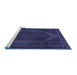 Sideview of Machine Washable Persian Blue Traditional Rug, wshtr2260blu