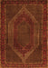 Serging Thickness of Machine Washable Persian Orange Traditional Area Rugs, wshtr2260org