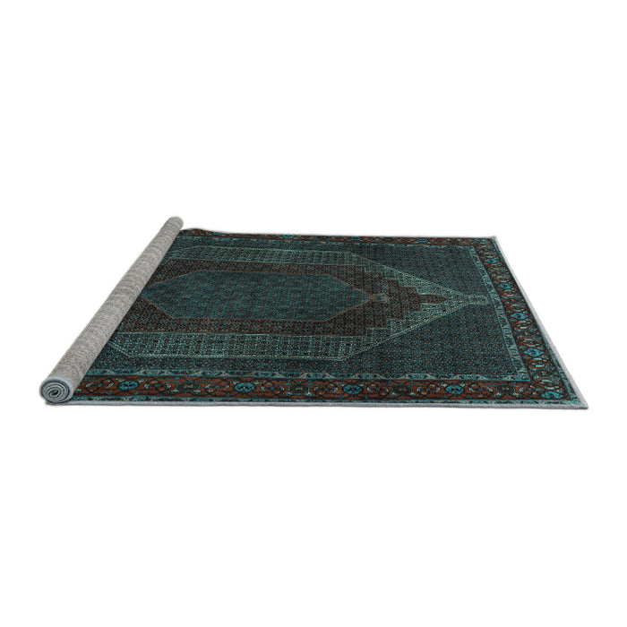 Sideview of Machine Washable Persian Light Blue Traditional Rug, wshtr2260lblu