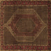 Square Machine Washable Persian Brown Traditional Rug, wshtr2260brn