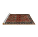 Sideview of Machine Washable Traditional Saffron Red Rug, wshtr2261