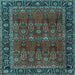 Square Machine Washable Persian Light Blue Traditional Rug, wshtr2261lblu