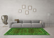 Machine Washable Persian Green Traditional Area Rugs in a Living Room,, wshtr2261grn