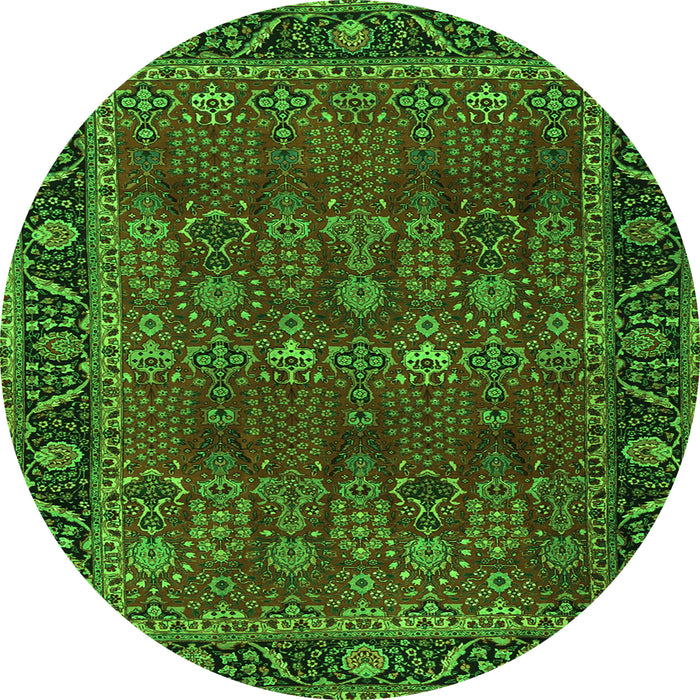 Square Persian Green Traditional Rug, tr2261grn