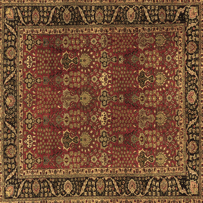 Square Machine Washable Persian Brown Traditional Rug, wshtr2261brn