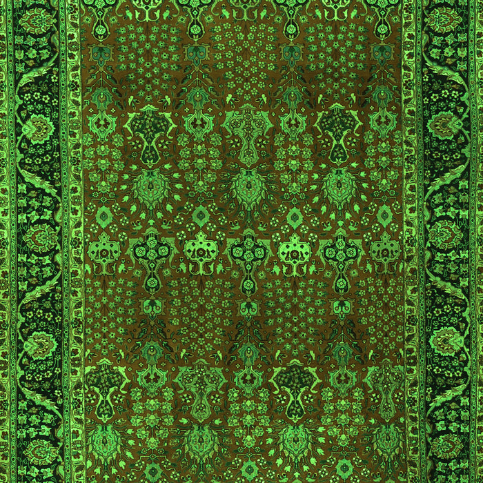 Serging Thickness of Machine Washable Persian Green Traditional Area Rugs, wshtr2261grn