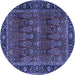 Round Persian Blue Traditional Rug, tr2261blu