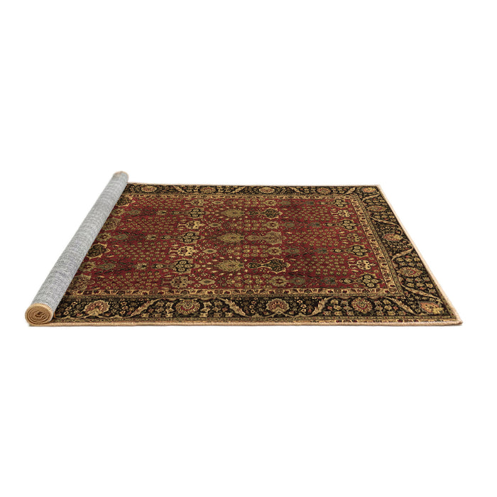 Sideview of Machine Washable Persian Brown Traditional Rug, wshtr2261brn
