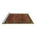 Sideview of Machine Washable Persian Brown Traditional Rug, wshtr2261brn