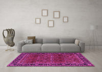 Machine Washable Persian Pink Traditional Rug, wshtr2261pnk