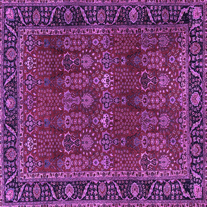 Square Machine Washable Persian Purple Traditional Area Rugs, wshtr2261pur