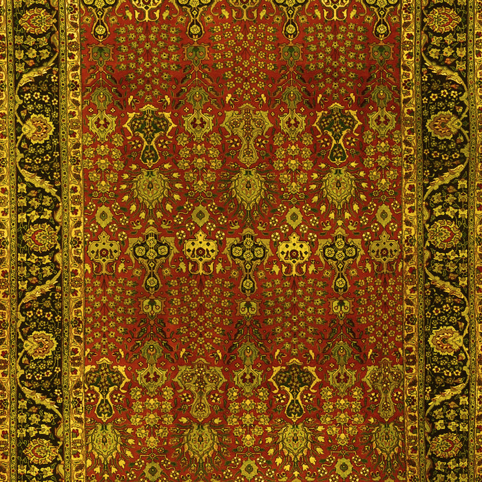 Machine Washable Persian Yellow Traditional Rug, wshtr2261yw