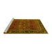 Sideview of Machine Washable Persian Yellow Traditional Rug, wshtr2261yw