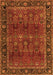 Serging Thickness of Machine Washable Persian Orange Traditional Area Rugs, wshtr2261org