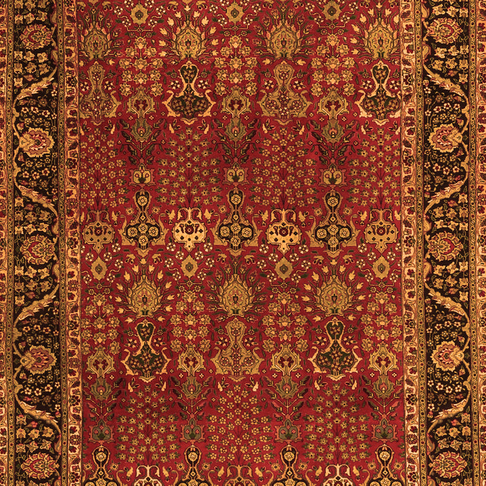 Serging Thickness of Machine Washable Persian Orange Traditional Area Rugs, wshtr2261org