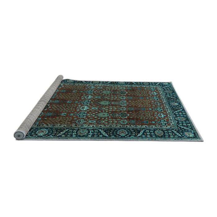 Sideview of Machine Washable Persian Light Blue Traditional Rug, wshtr2261lblu