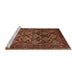 Sideview of Machine Washable Traditional Saffron Red Rug, wshtr2262