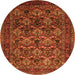 Machine Washable Persian Orange Traditional Area Rugs, wshtr2262org