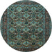 Round Persian Light Blue Traditional Rug, tr2262lblu