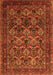 Serging Thickness of Machine Washable Persian Orange Traditional Area Rugs, wshtr2262org