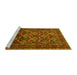 Sideview of Machine Washable Persian Yellow Traditional Rug, wshtr2262yw