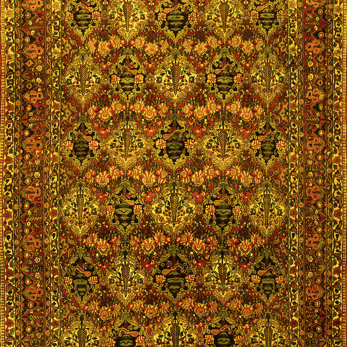 Machine Washable Persian Yellow Traditional Rug, wshtr2262yw
