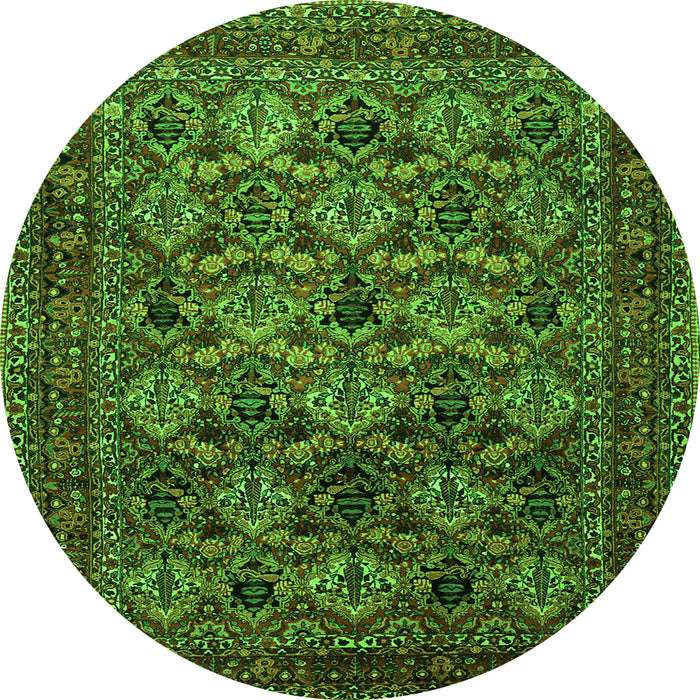 Square Persian Green Traditional Rug, tr2262grn
