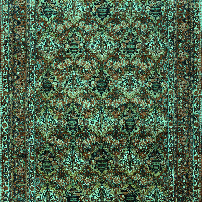Machine Washable Persian Turquoise Traditional Area Rugs, wshtr2262turq