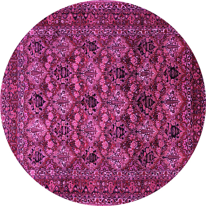 Round Persian Pink Traditional Rug, tr2262pnk