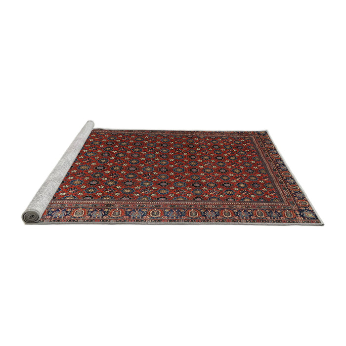 Sideview of Machine Washable Traditional Brown Rug, wshtr2263