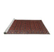 Sideview of Machine Washable Traditional Brown Rug, wshtr2263