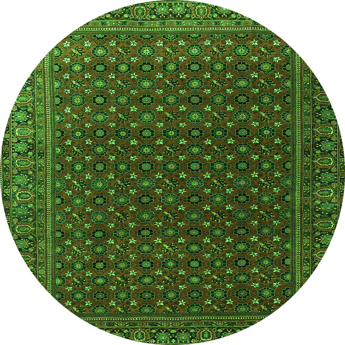Square Persian Green Traditional Rug, tr2263grn