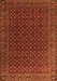 Serging Thickness of Machine Washable Persian Orange Traditional Area Rugs, wshtr2263org