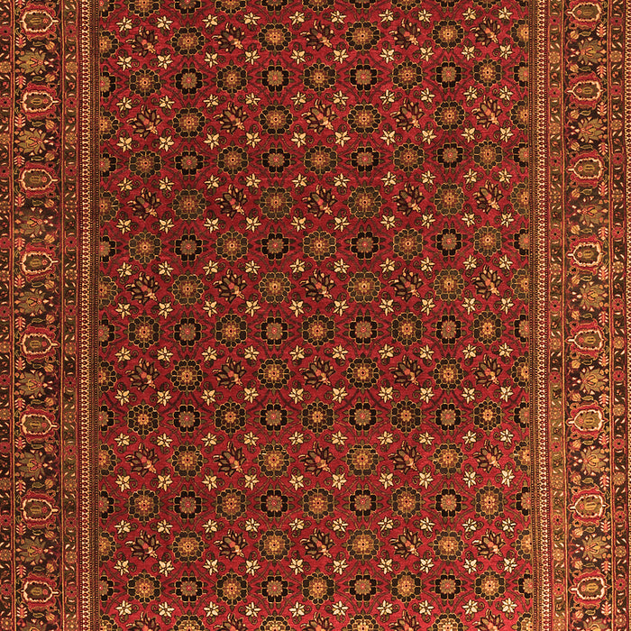 Serging Thickness of Machine Washable Persian Orange Traditional Area Rugs, wshtr2263org