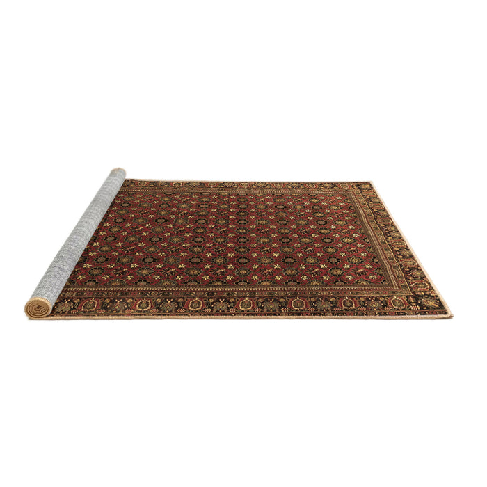 Sideview of Machine Washable Persian Brown Traditional Rug, wshtr2263brn
