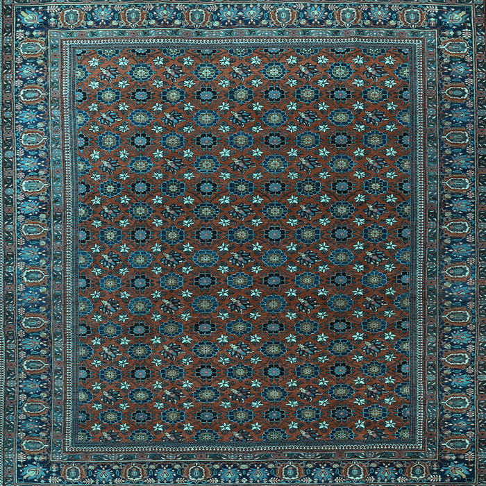 Square Machine Washable Persian Light Blue Traditional Rug, wshtr2263lblu